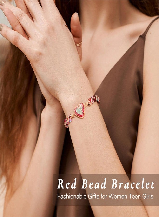 Sistble 50th Birthday Gifts for Women, 50th Birthday Gifts for Her Mom Wife Natural Stone Beaded Bracelets 50 Year Old Gifts for Women Handmade Bead Bracelet Grandma Birthday Gifts Jewelry - Image 3
